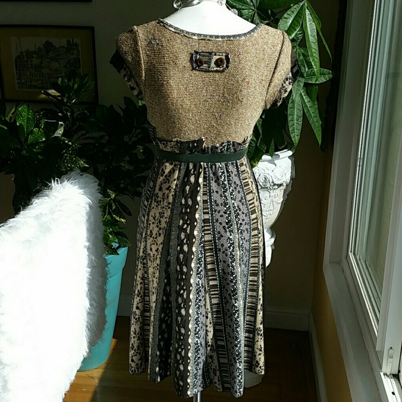 Lulu H Paris Knit Patchwork Dress Size Small/Medium - Picture 9 of 10